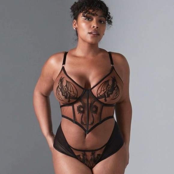 NWT Thistle and Spire Dracona Bodice 3X Black Toffee Embroidered Corset Bra - Picture 1 of 15